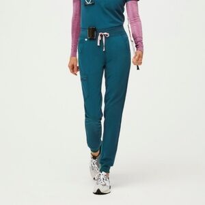 Figs Zamora High Waist Jogger Scrub Pants Limited Edition Carribean Blue Sz XXL